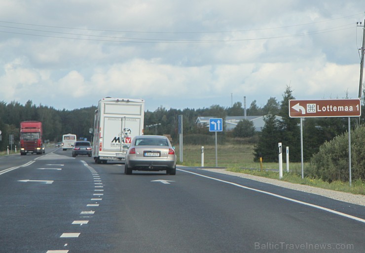 Near Pernava, on the Riga-Tallin highway, stands a sign that indicates “Lotte Village”.