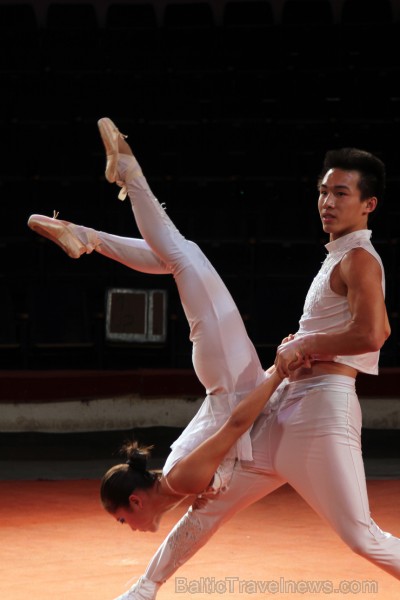 The genre was born in China - a female performer in piths walks on her partner’s hands...