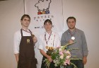 Uzvarētāji ir (no kreisās) - 3.vieta Viesturs Lasmanis (restorāns «Kaļķu vārti», Rīga), 1.vieta Terēze Kondrate (viesnīcas «MaMa» restorāns, Jūrmala)  4