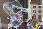 A tourist from Argentina entertains Rigans and city guests