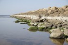 The stone pier in the Latvian coastline city Ainazi 