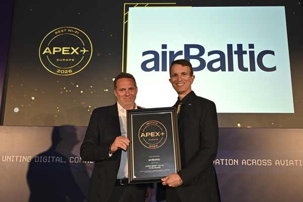 «airBaltic» Recognized for Best Wi-Fi in Europe by APEX